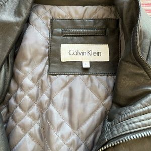 Men’s Calvin Klein black leather jacket